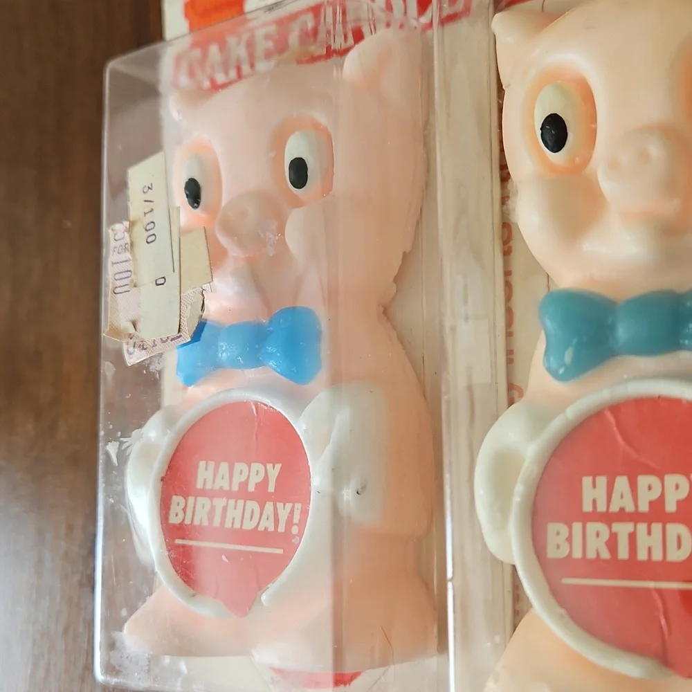 NWT Vintage 1979 Looney Tunes Porky Pig Candles 3.5